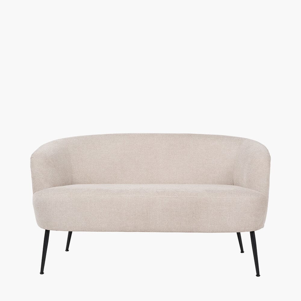Lucca Cream Chenille Sofa With Black Metal Legs Sofa