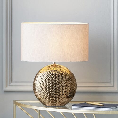 Lucinda Bronze Hammered Rounded Table Lamp Lighting