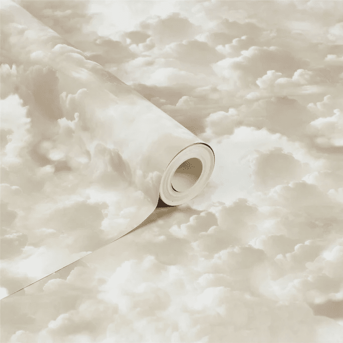 Luna Neutral Cloud Print Wallpaper Home Improvement
