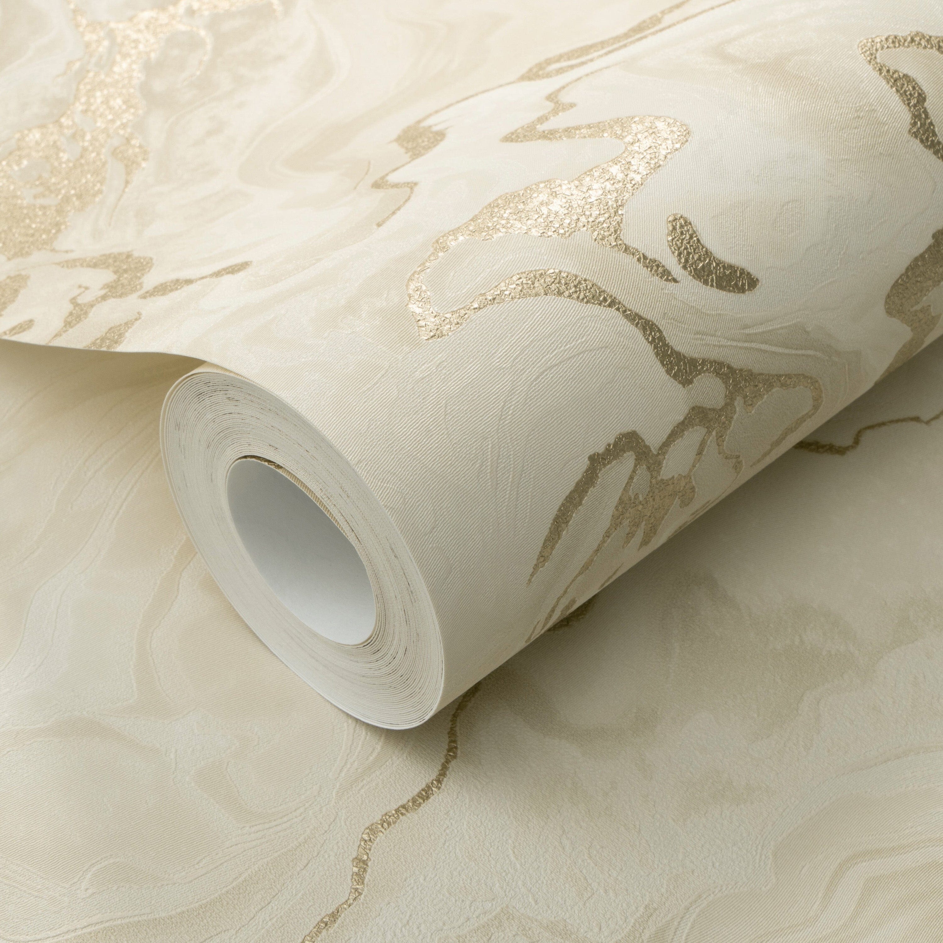 Lunella Nude & Gold Marble Effect Wallpaper Home Improvement