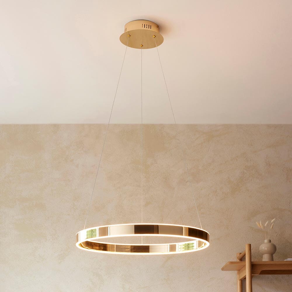 Lydia Gold Round LED Pendant Ceiling Light Lighting