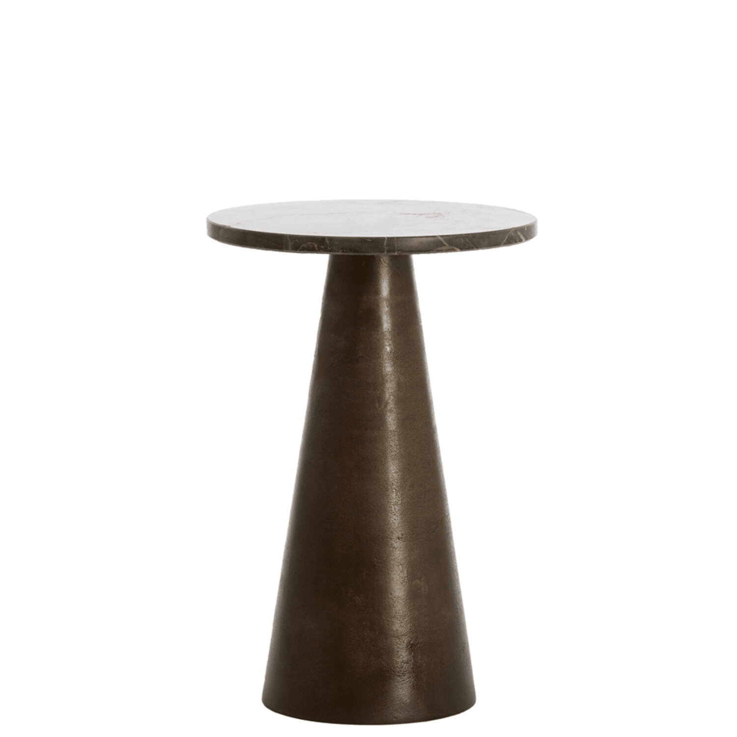 Macci Large Bronze & Dark Marble Round Side Table Furniture
