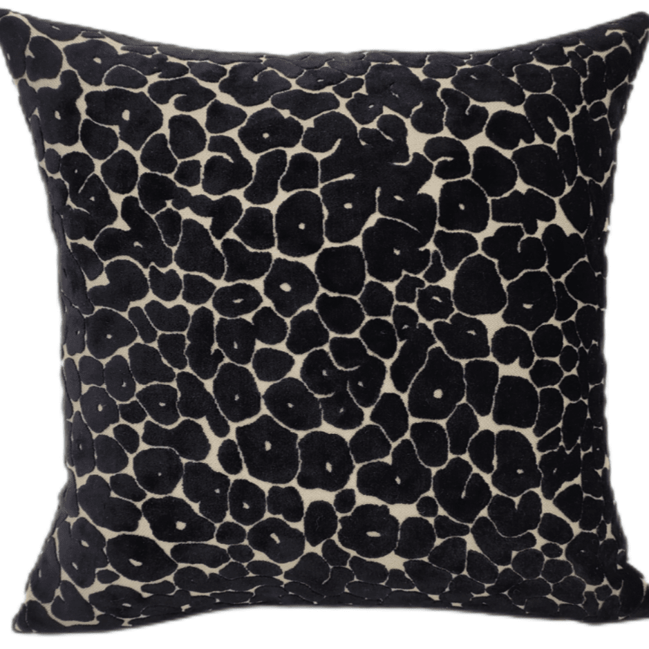 Macy Black & Cream Leopard Print Cushion - 43x43cm Textiles