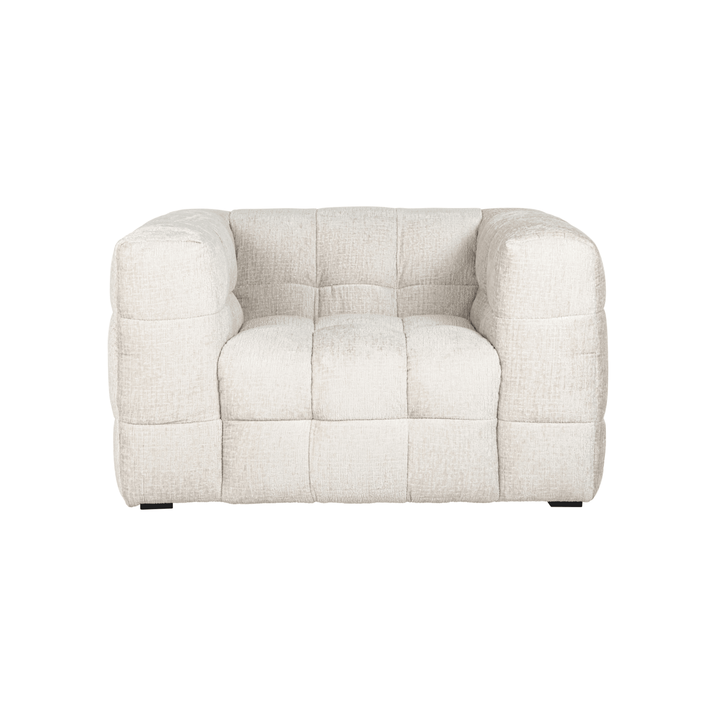 Maggie Cream Chenille Quilted Armchair Furniture