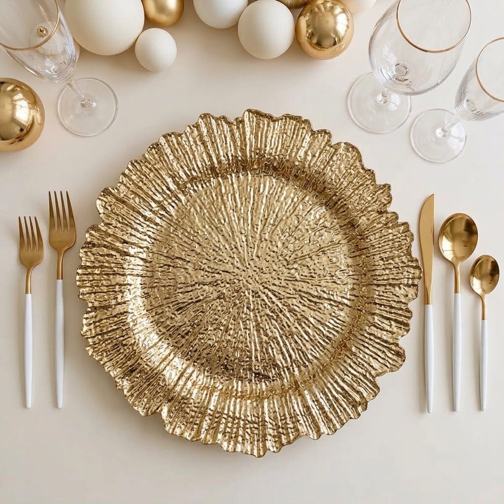 Maisie Gold Coral Charger Plate Accessories