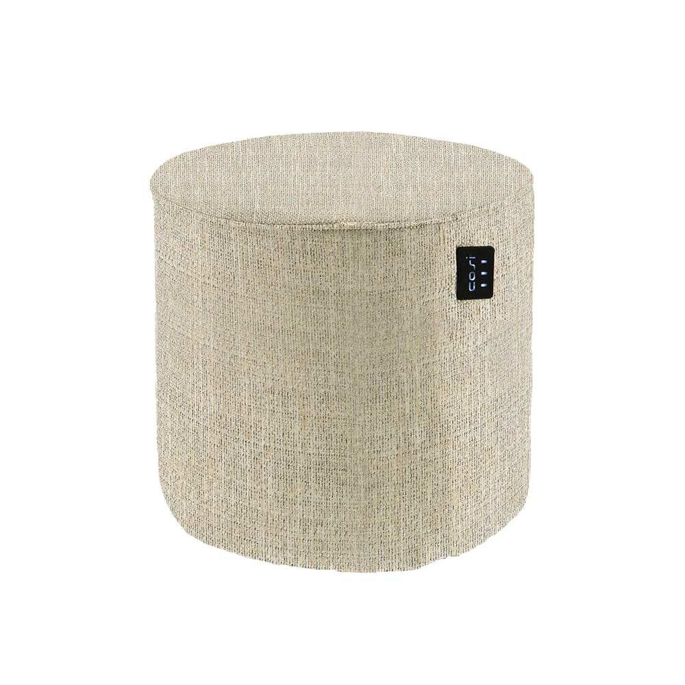 Maldives Outdoor Heated Neutral Textured Medium Round Stool Outdoor