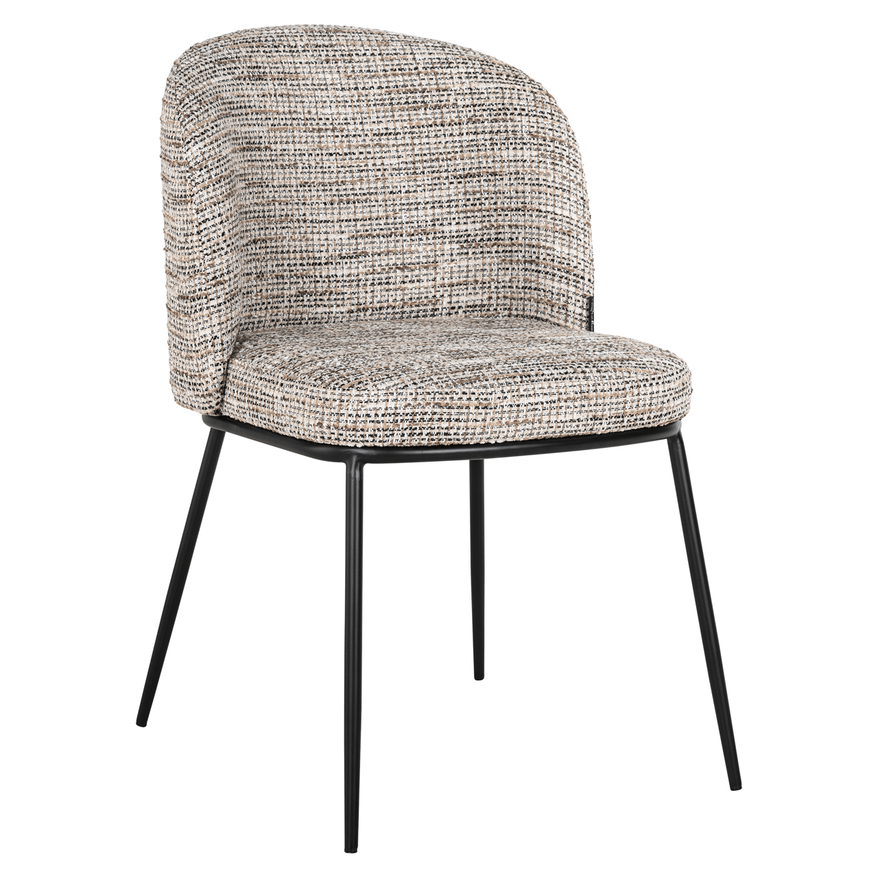 Malou Taupe Two Toned Textured Dining Chair with Black Legs - Set of 2 Furniture