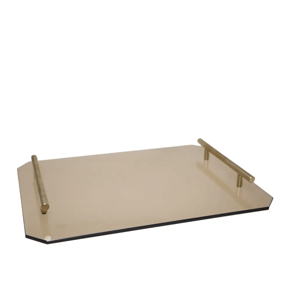 Maplin Amber Tray with Gold Handles Accessories