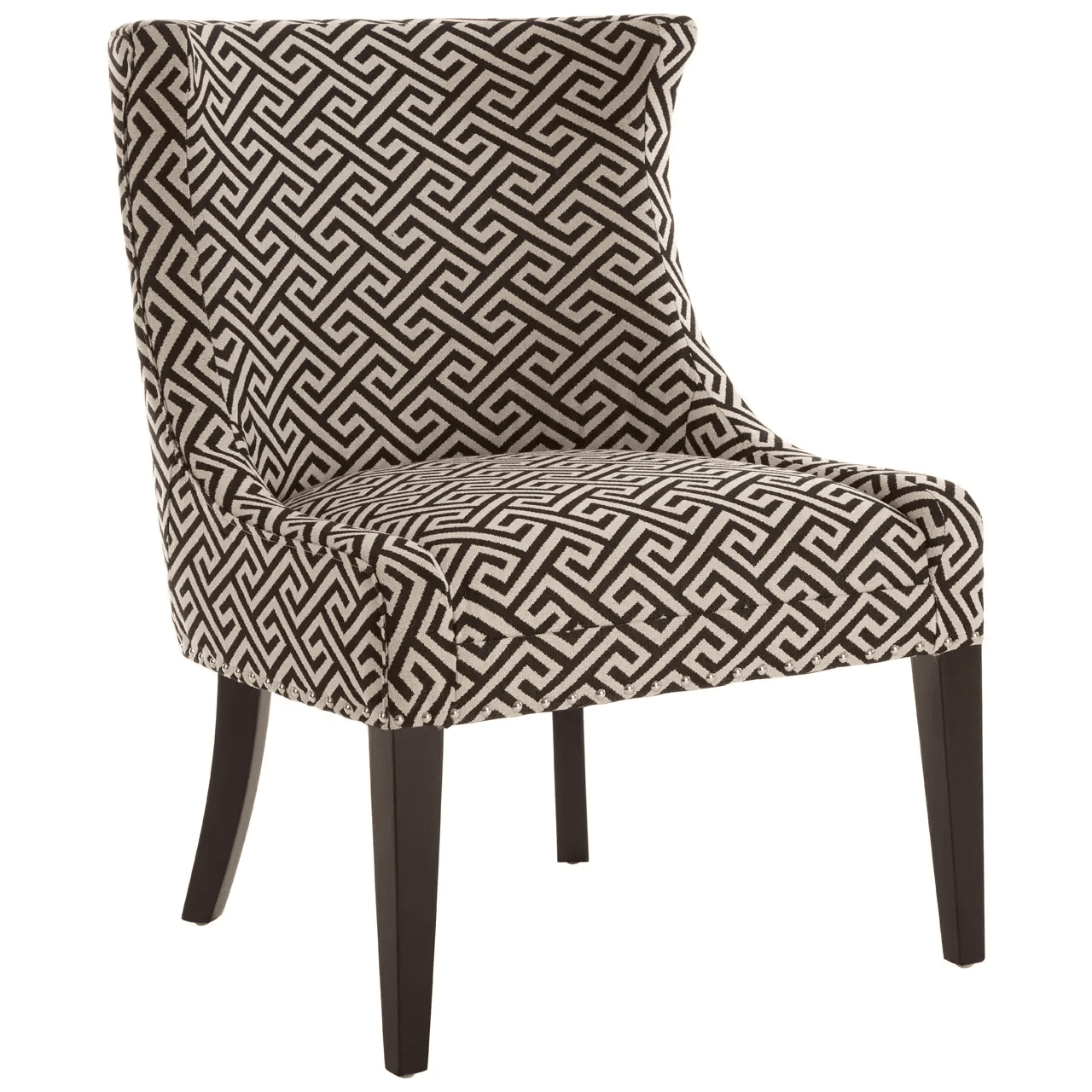 Marcelline Black & Grey Geometric Pattern Lounge Chair Sofa