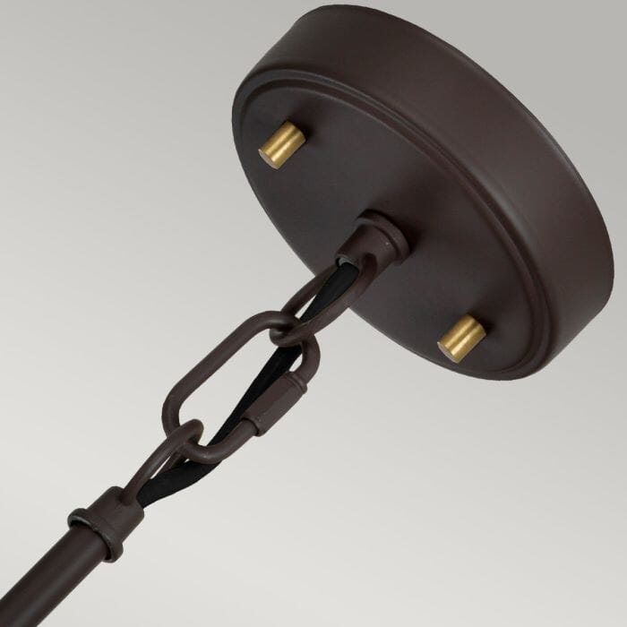 Maria Dark Brown & Brass Ribbed Glass 2 Light Pendant Ceiling Light Lighting