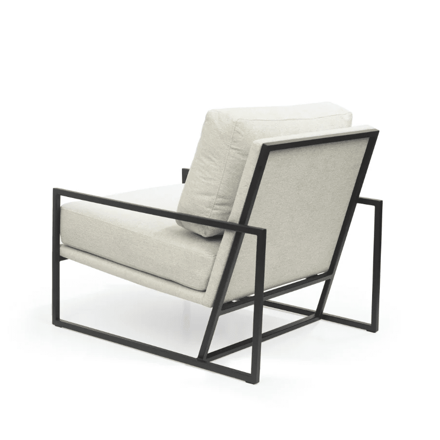 Marlene Cream Velvet Lounge Chair with Matte Black Accent Furniture