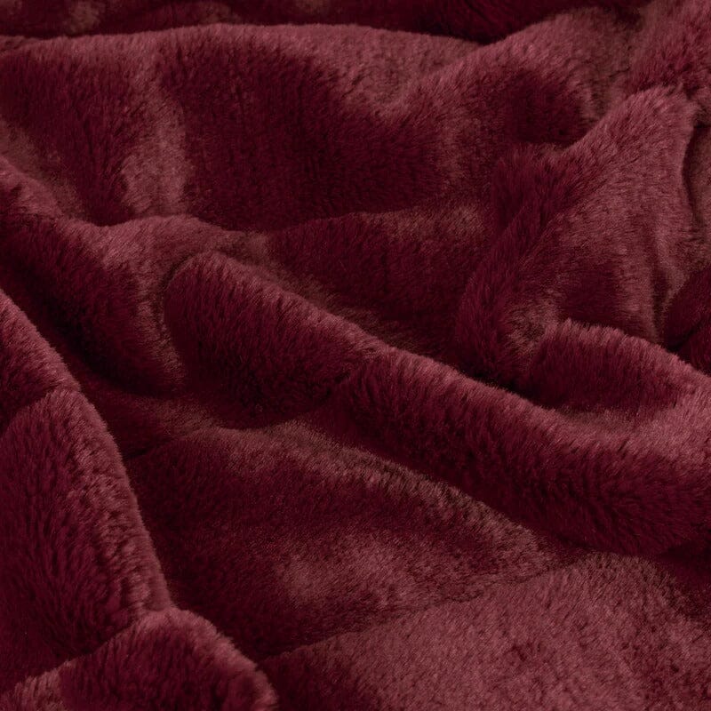 Marlowe Burgundy Faux Fur Throw Accessories