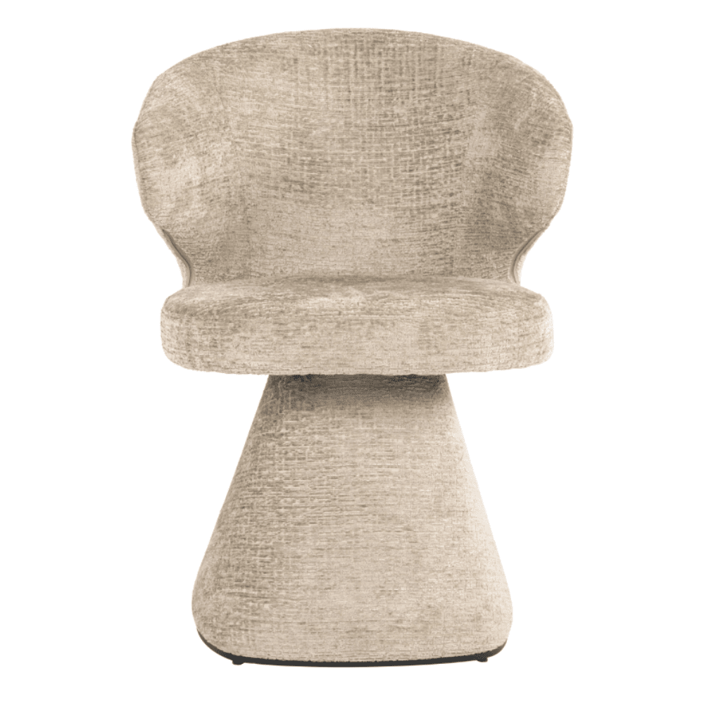 Marnie Sand Chenille Curved Dining Chair Furniture