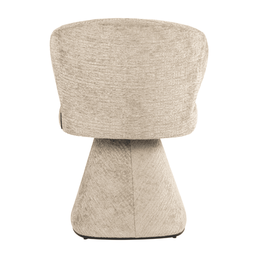 Marnie Sand Chenille Curved Dining Chair Furniture