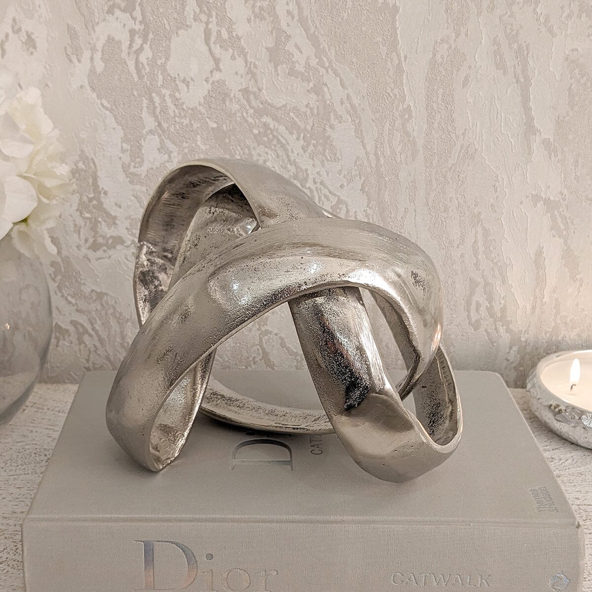 Marteli Decorative Silver Knot Sculpture Accessories