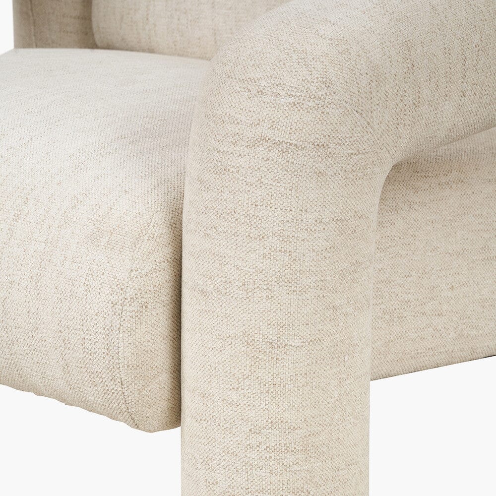 Marylebone White Textured Fabric Accent Chair Furniture