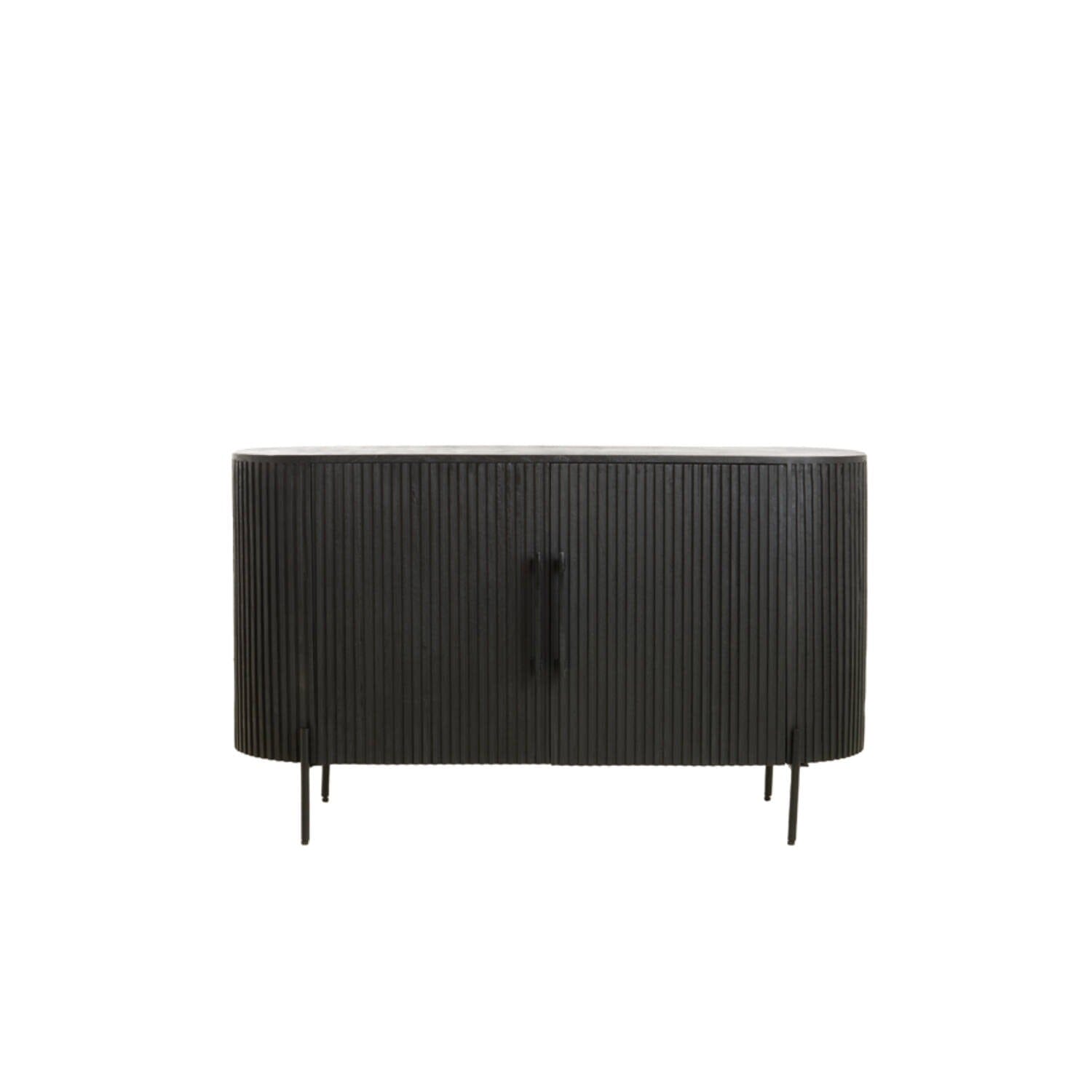 Massia Black Ribbed 2 Door Sideboard Furniture