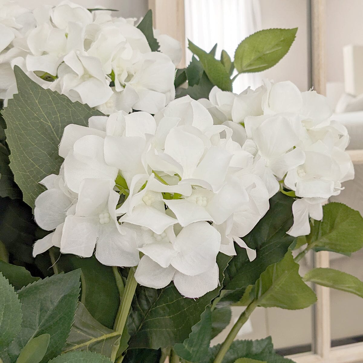 Medium White Faux Hydrangea Potted Plant Accessories
