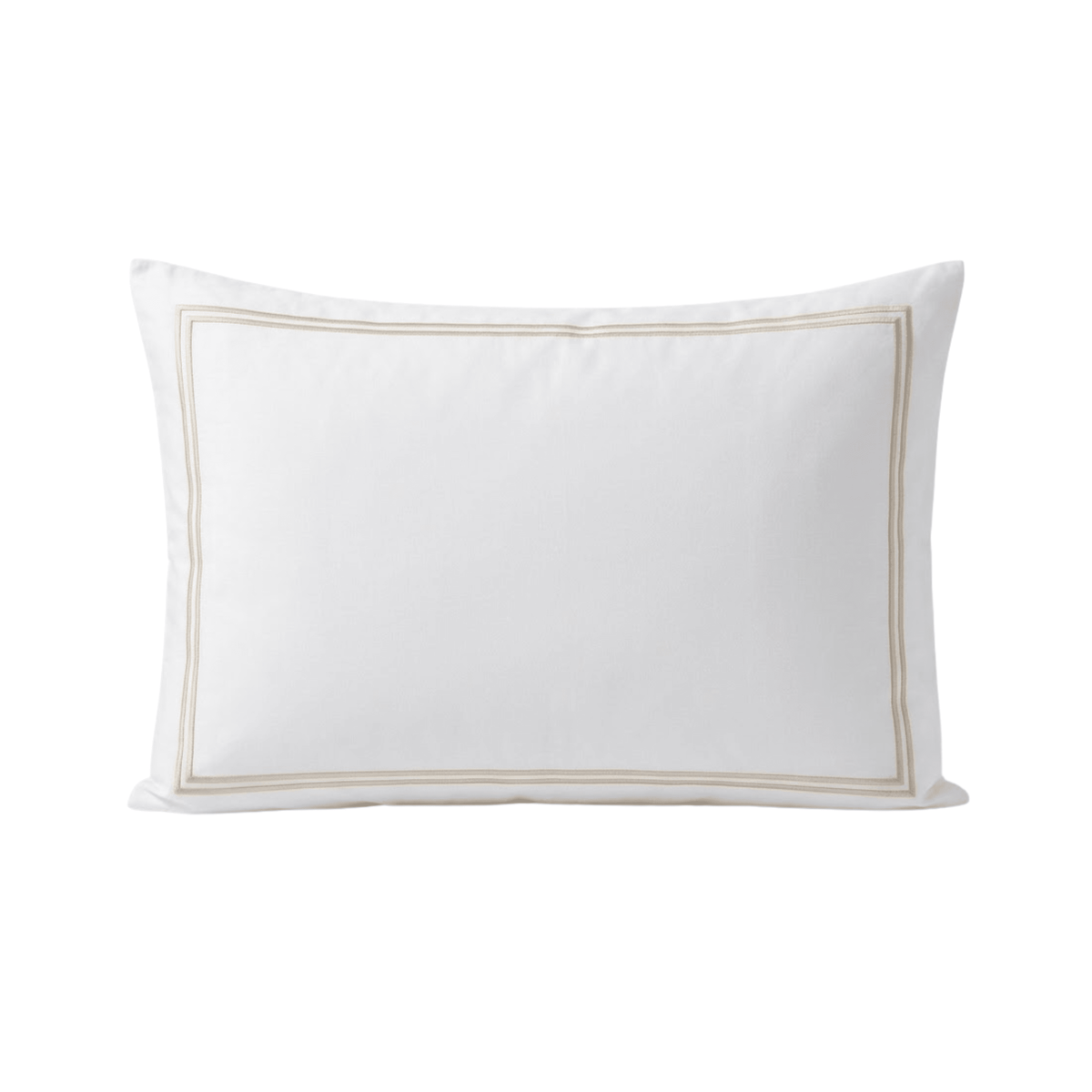 Meghan Champagne Embroidered Double Stitch Detail Pillowcase Pair Textiles
