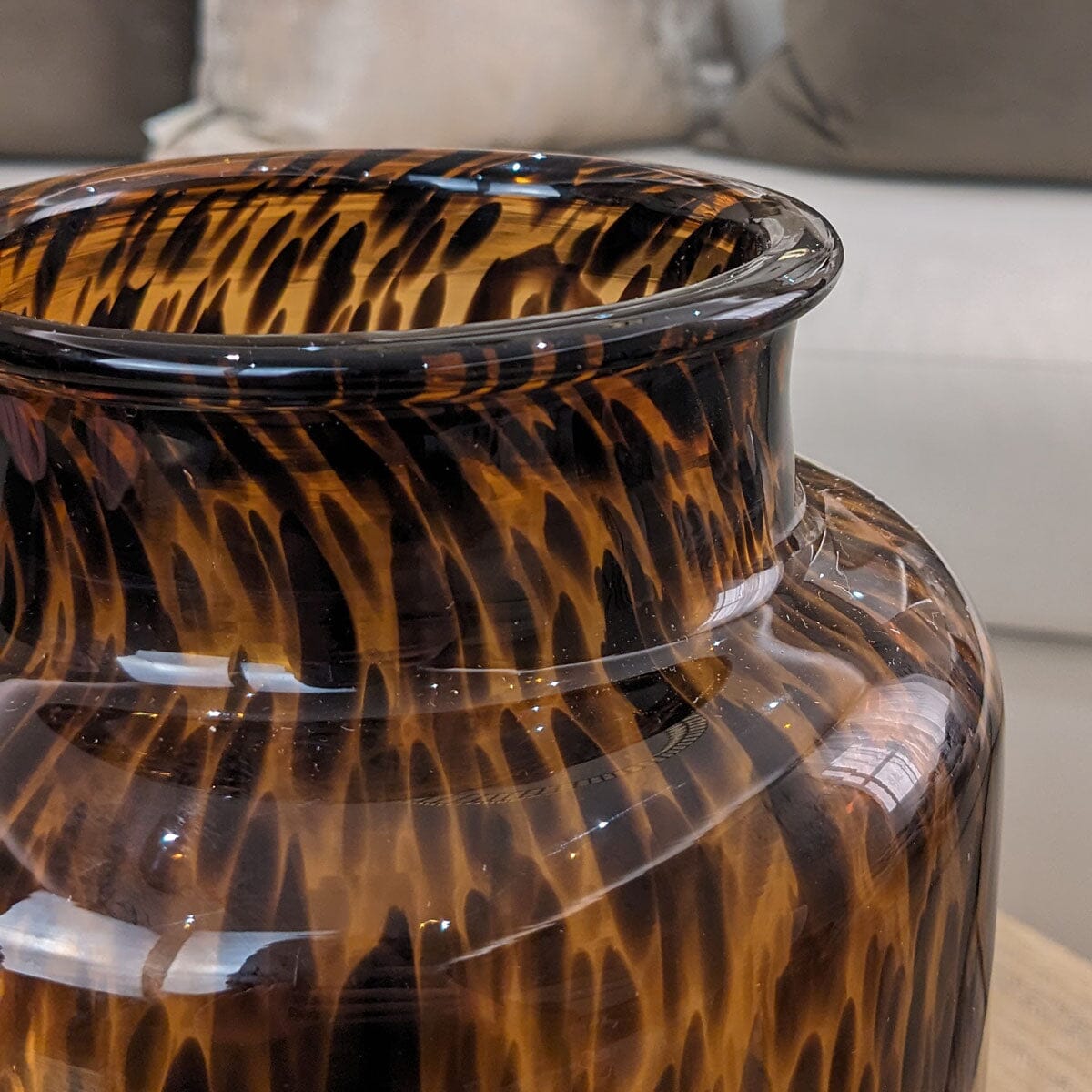 Melanie Amber Speckled Glass Decorative Vase Accessories