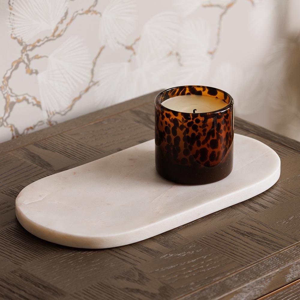 Melanie Oblong White Marble Serving Tray Accessories