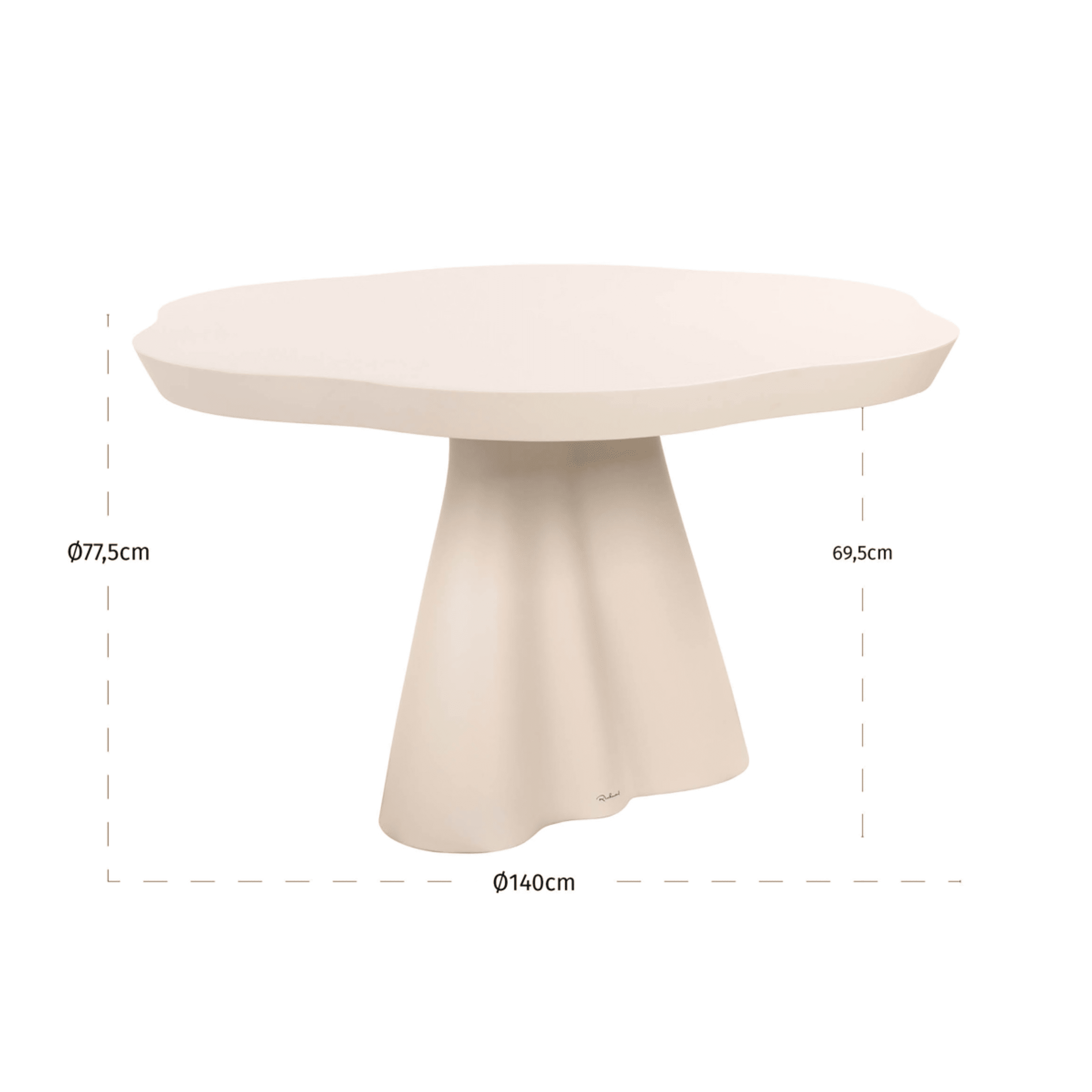 Michaela Concrete Flower Shaped Outdoor Dining Table Outdoor