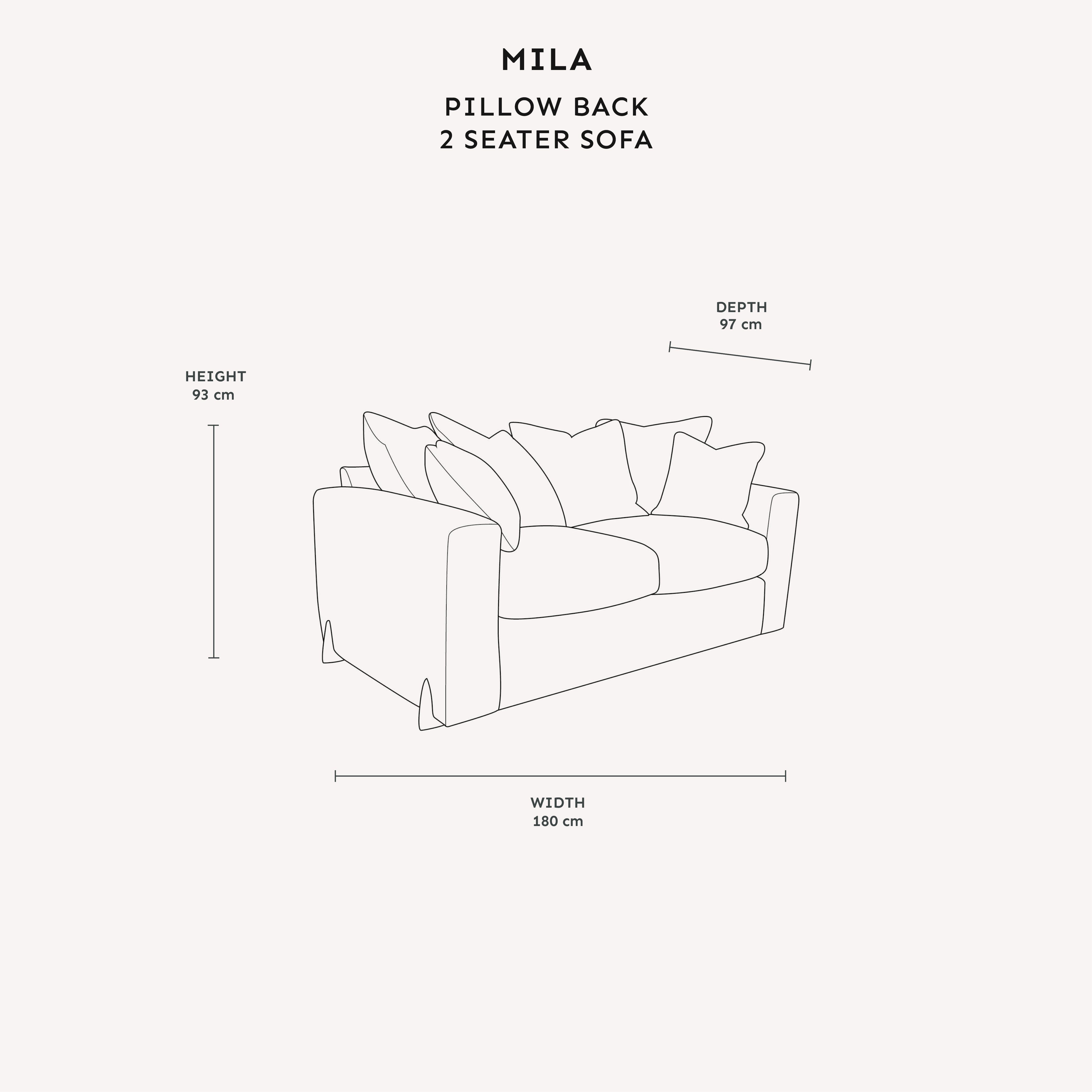 Mila Taupe Soft Textured Sofa Range with Gold Feet Sofa 2 Seater Pillow Back