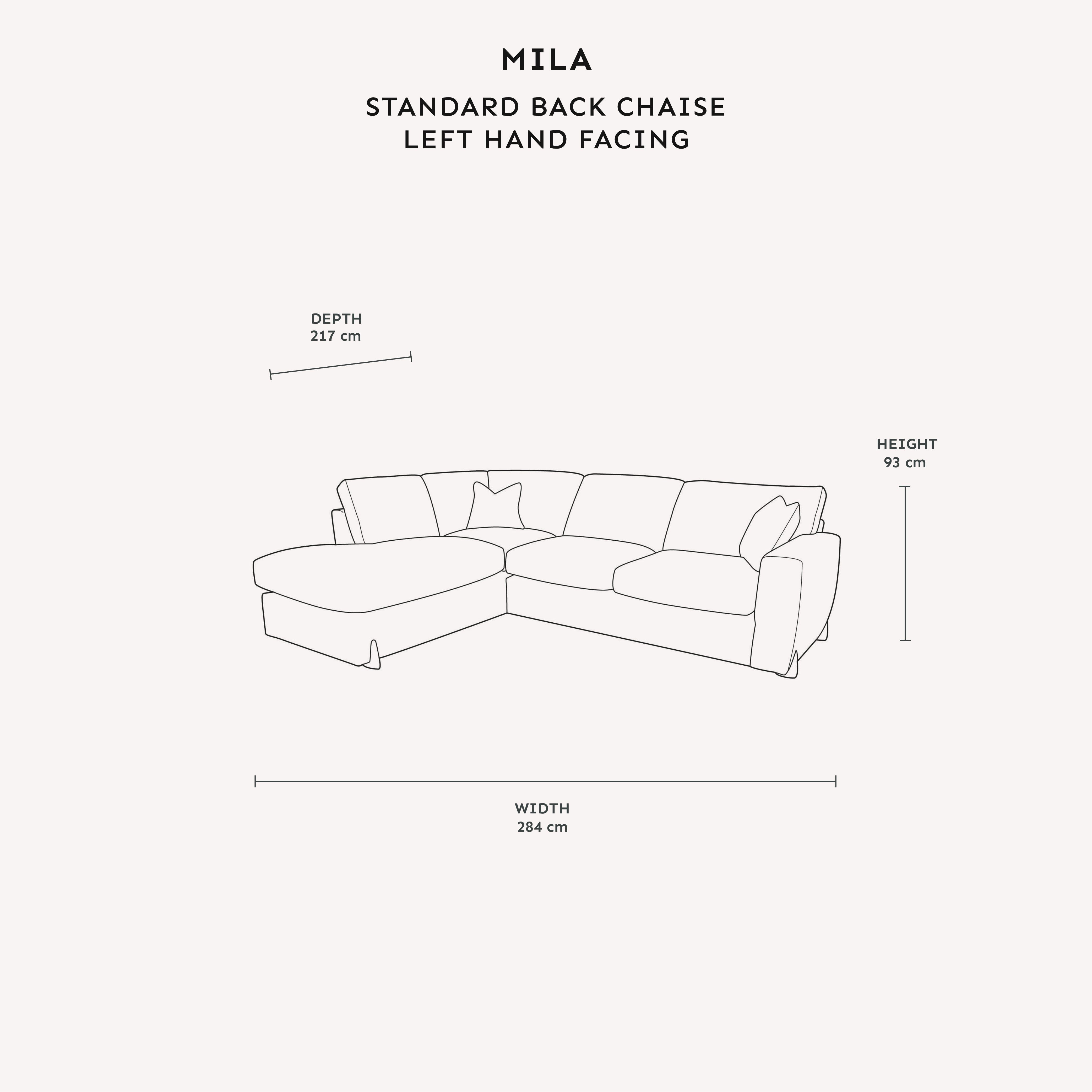 Mila Taupe Soft Textured Sofa Range with Gold Feet Sofa Large Left Hand Facing Standard Back