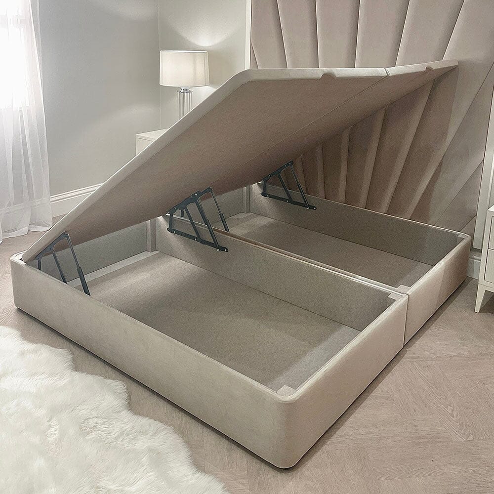 Mink Velvet Ottoman Divan Bed Base MTO Beds and Headboards