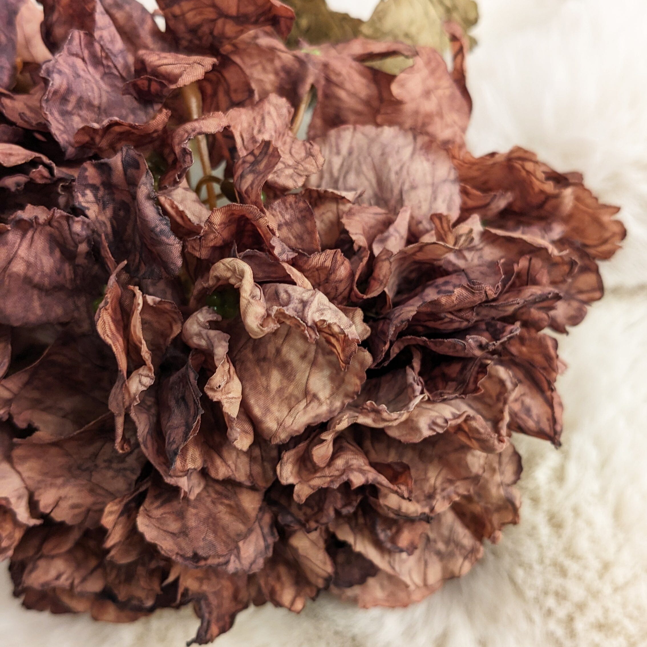 Mocha Faux Hydrangea Single Stem Floral Accessories