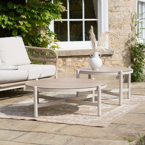 Moeven Cream Set of 2 Outdoor Tables Outdoor