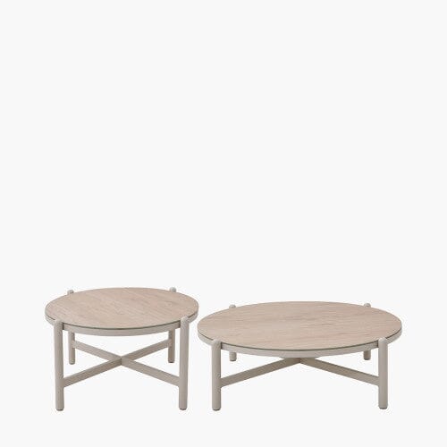 Moeven Cream Set of 2 Outdoor Tables Outdoor