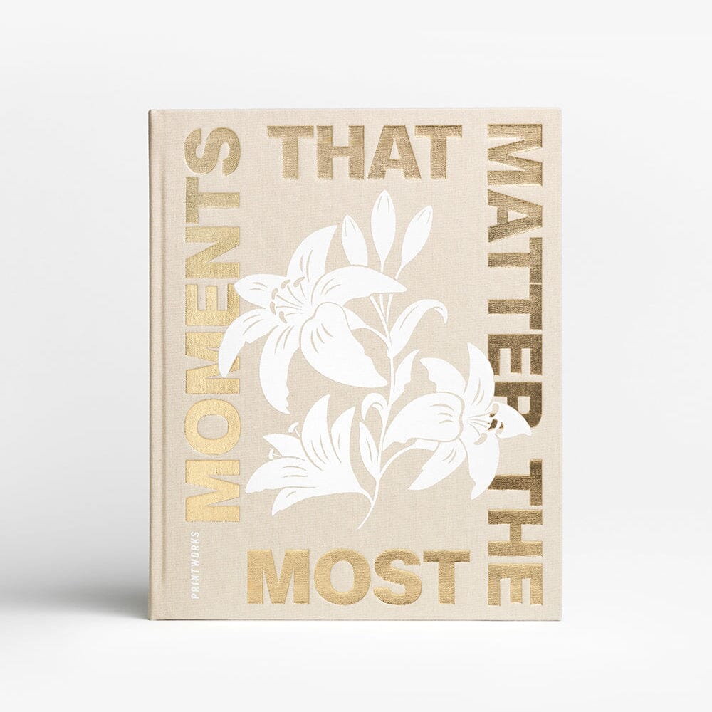 'Moments that Matter the Most' Beige & Gold Luxury Photo Album Accessories