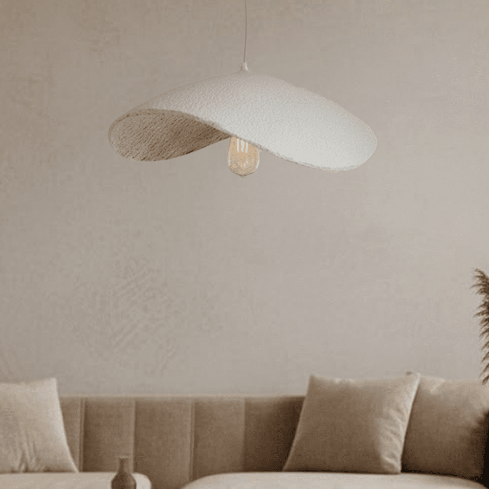 Montrose Cream & Antique Brass Organic Ceiling Light Lighting