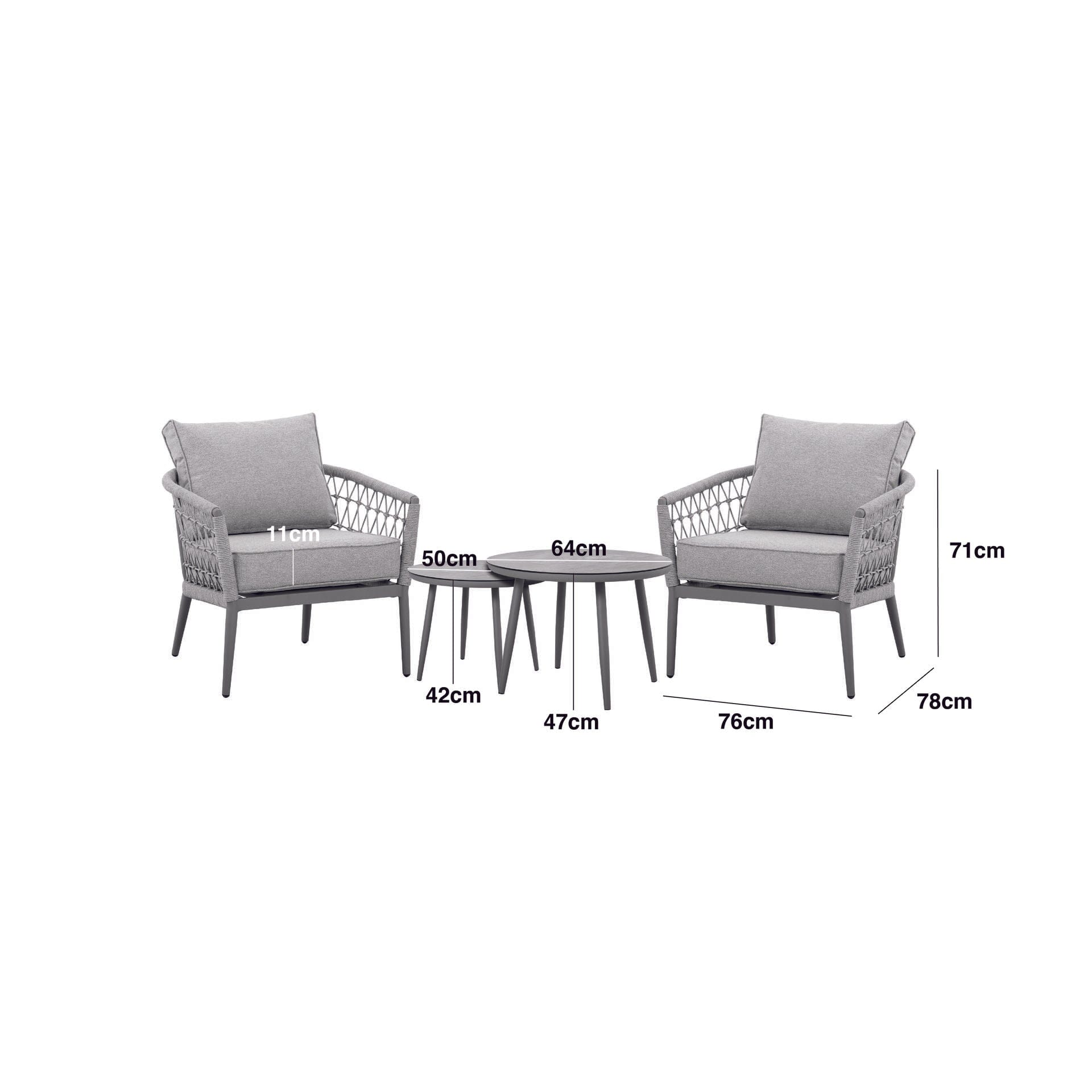 Morocco Outdoor Cream & Taupe Chair Lounge Set Outdoor