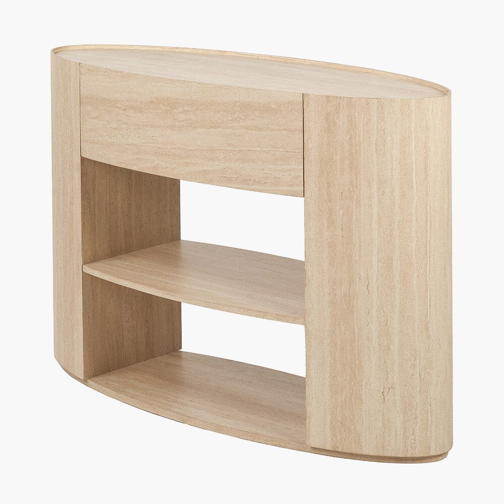 Moxin Travertine Effect 1 Drawer Console Table Furniture