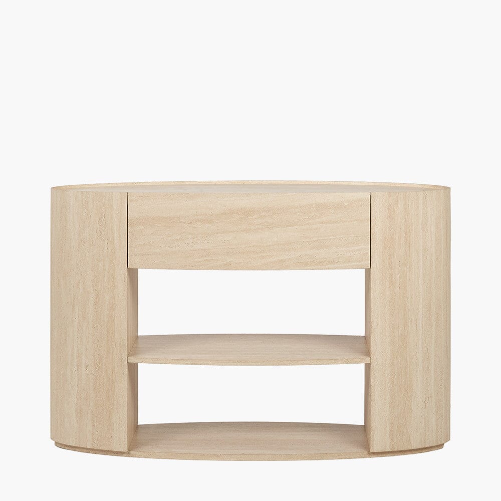 Moxin Travertine Effect 1 Drawer Console Table Furniture