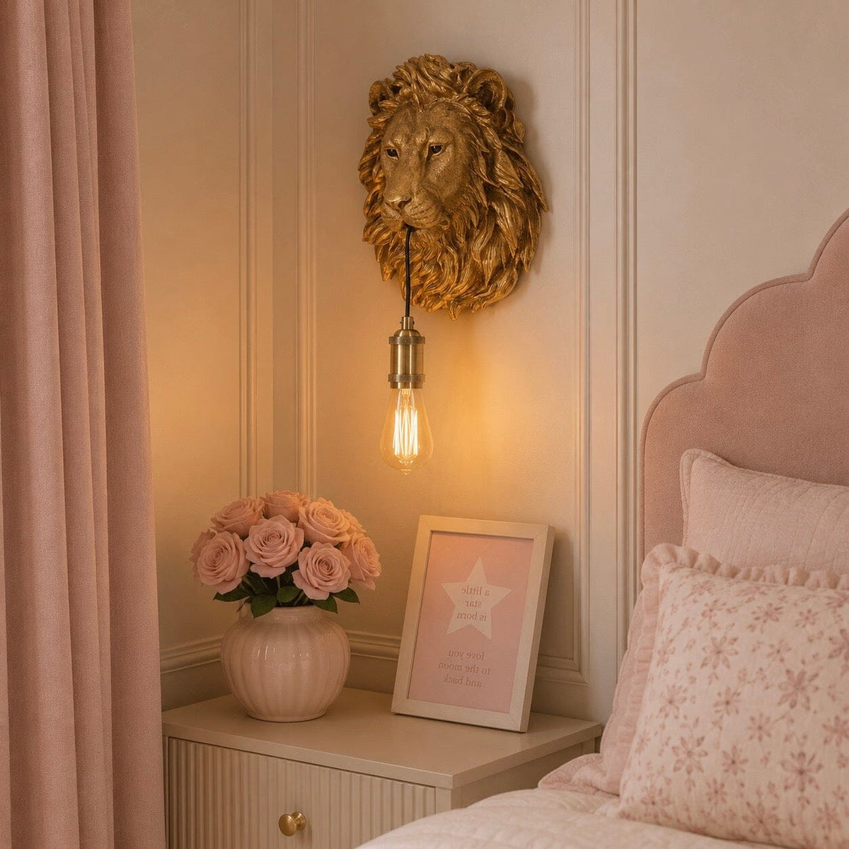 Nala Gold Lion Decorative Wall Light Lighting