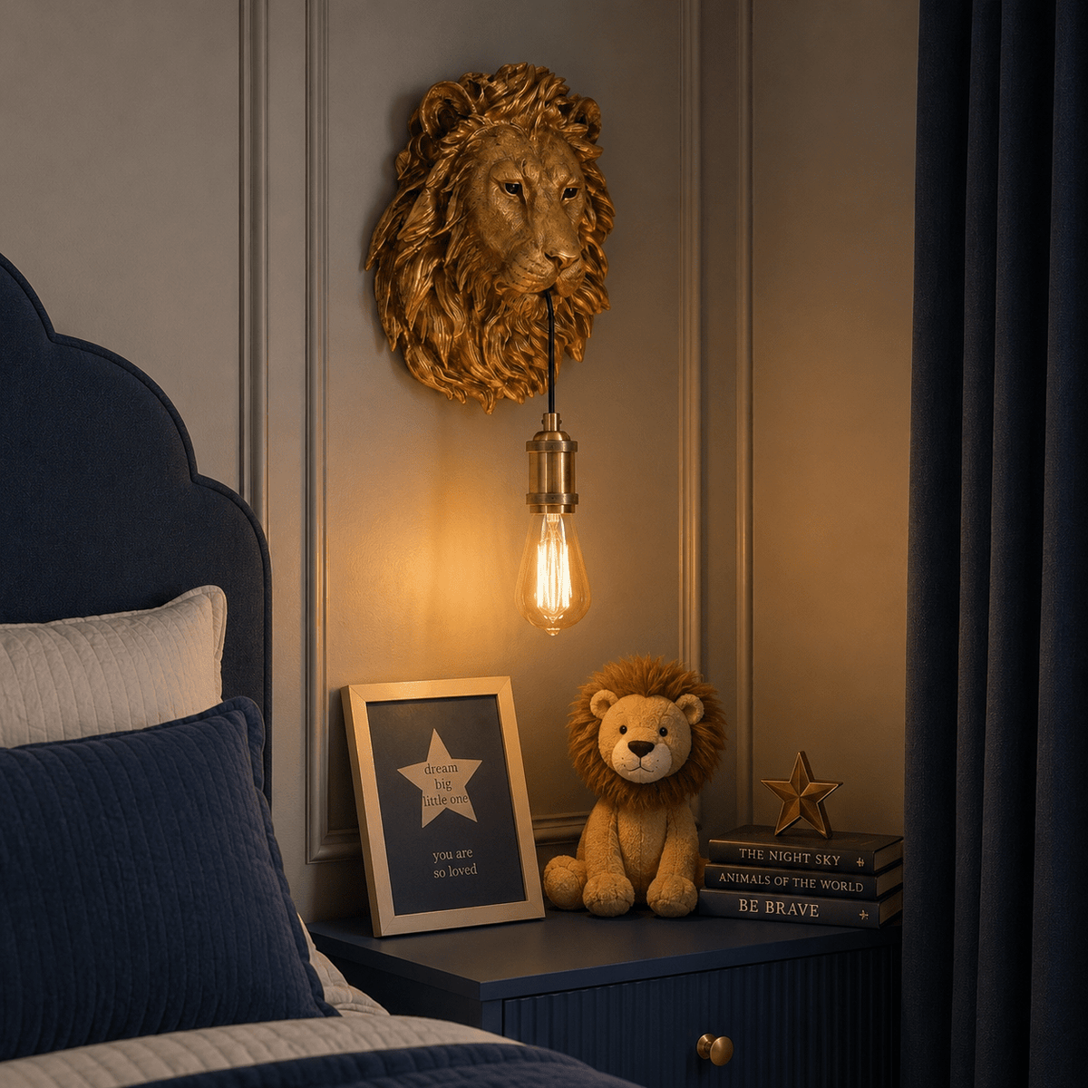 Nala Gold Lion Decorative Wall Light Lighting
