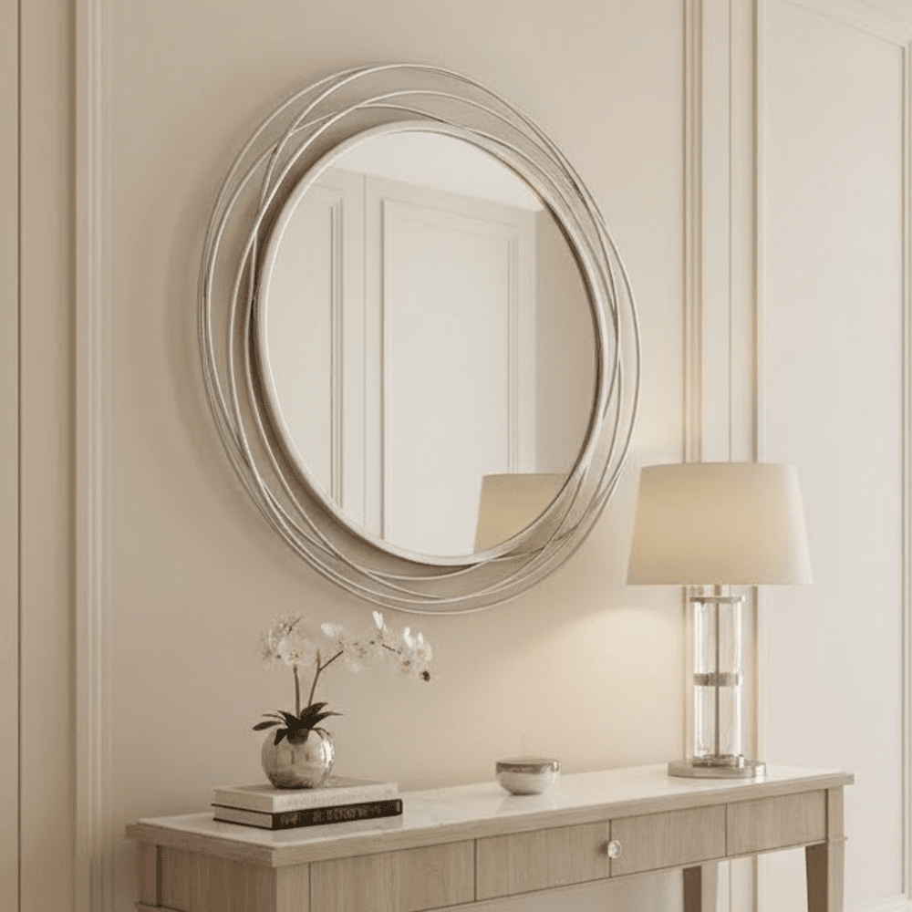 Nantes Silver Round Wall Mirror Accessories