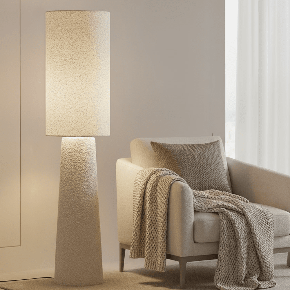 Nellie Cream Boucle Floor Lamp Lighting