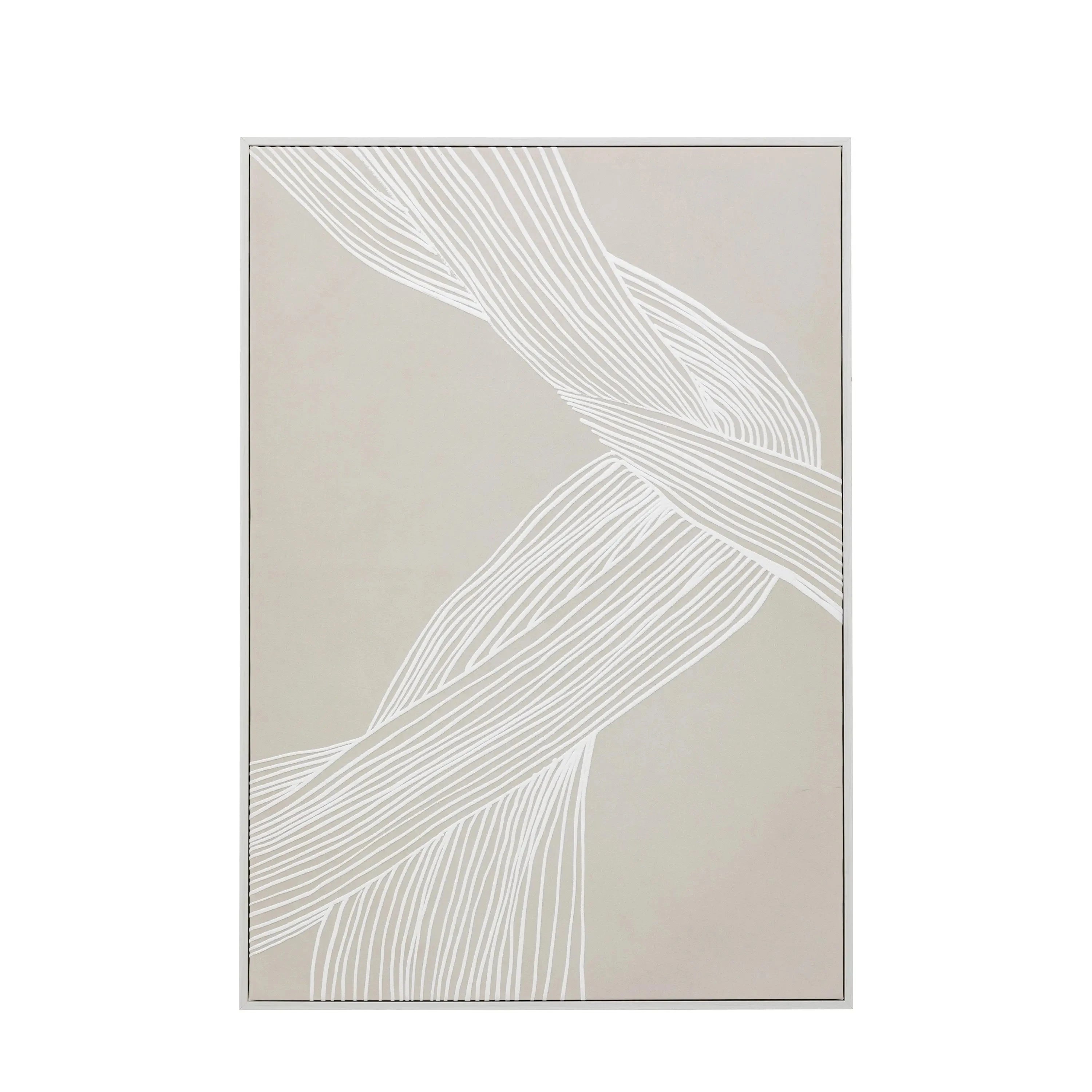 Nelly Taupe Abstract Lines Framed Wall Art - II Accessories