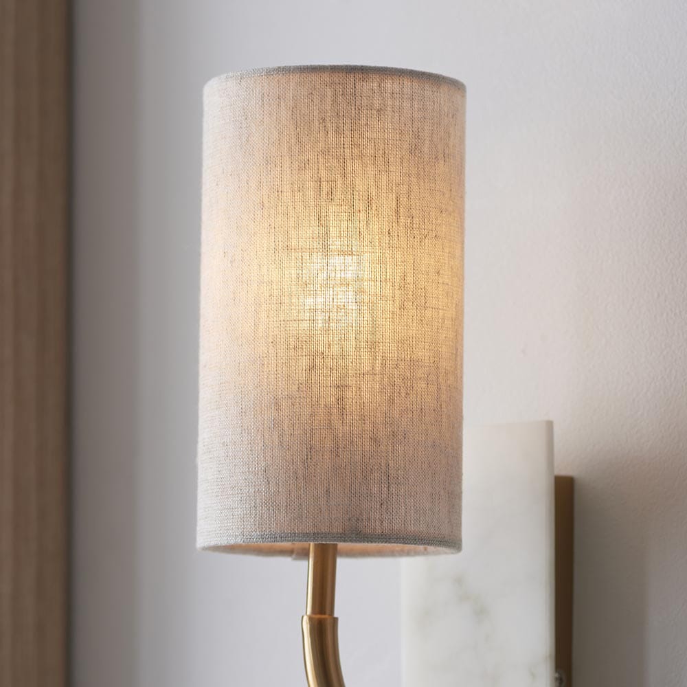 Nerosa Gold & White Marble Curved Arm Wall Light Lighting