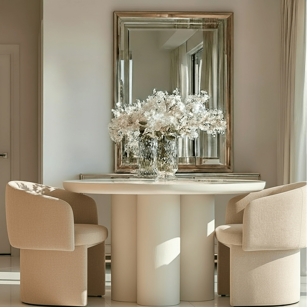 Nessina Cream Round Dining Table Furniture