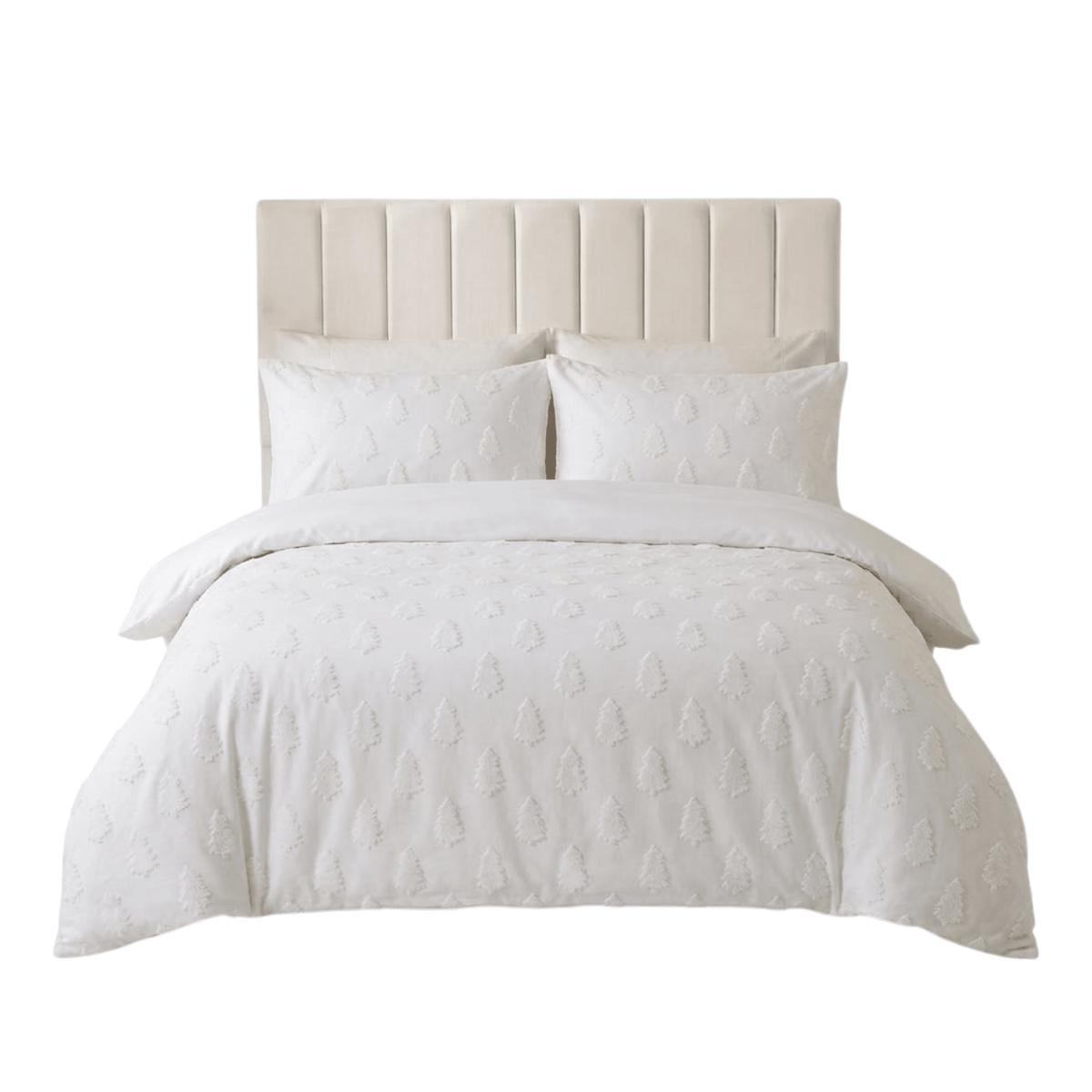Noelle White Tufted Christmas Tree Duvet Set Textiles
