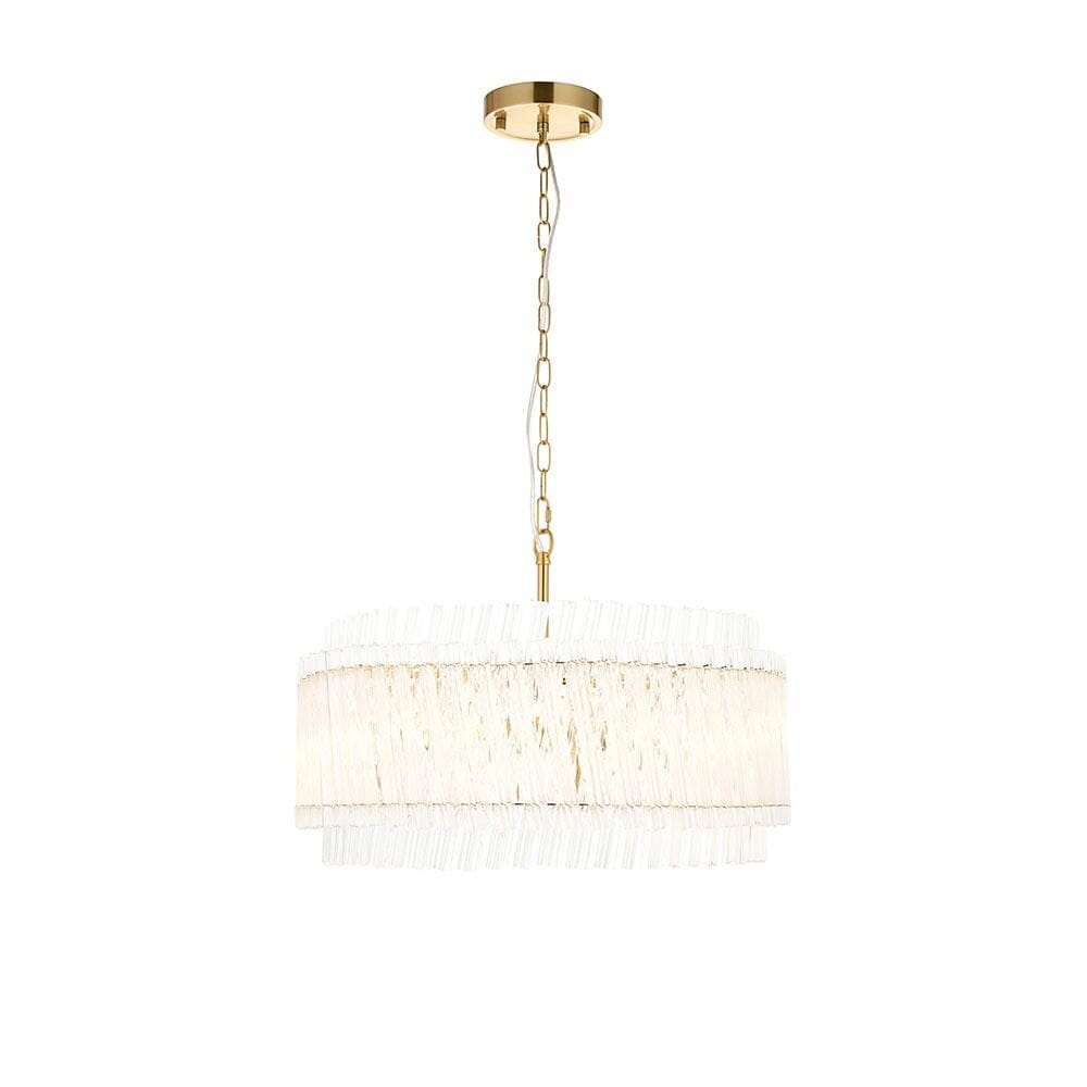 Noema Gold 5 Light Glass Rod Statement Pendant Ceiling Light Lighting
