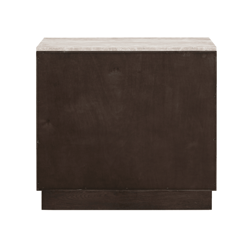 Norah Deep Brown 2 Door Sideboard with Travertine Top Furniture