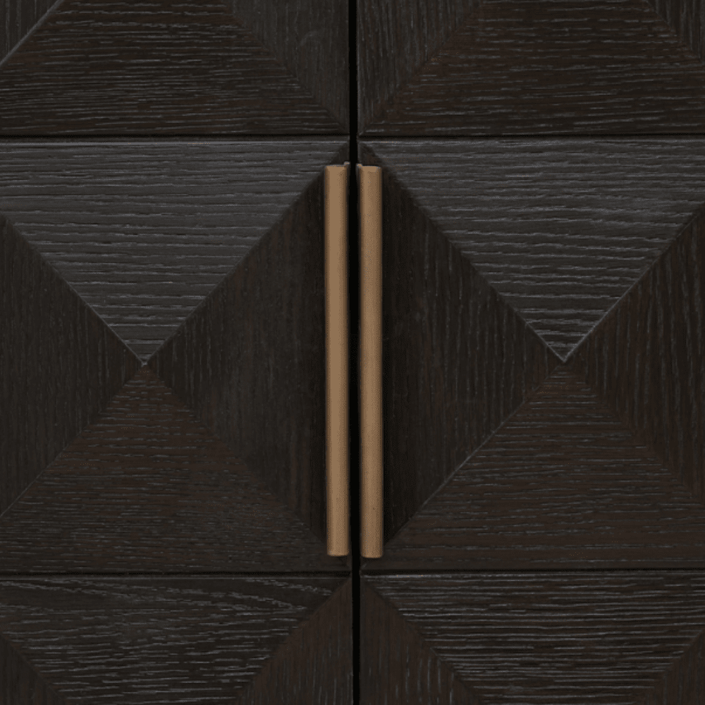 Norah Deep Brown 4 Door Sideboard with Travertine Top Furniture