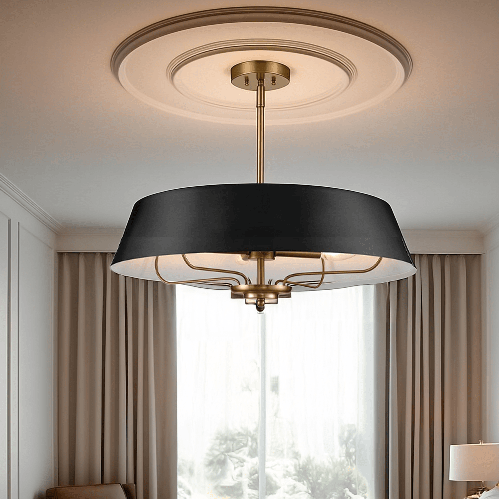 Odette Black & Brass 4 Light Pendant Ceiling Light Lighting