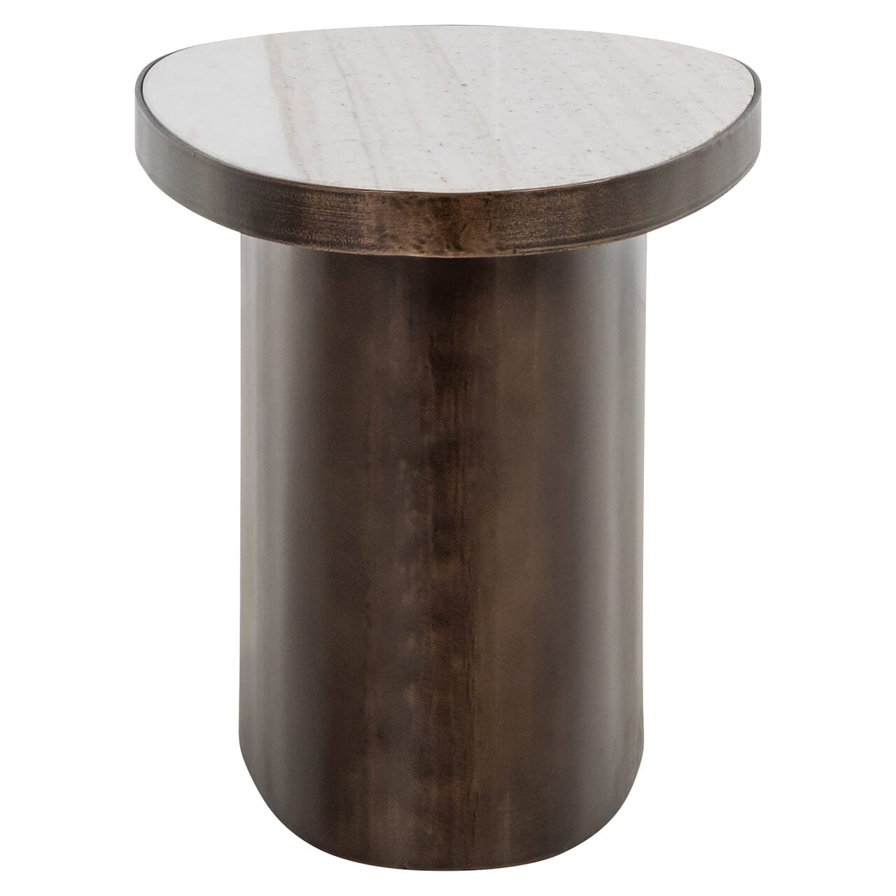 Ondine Bronze Oval Side Table with Marble Top Furniture